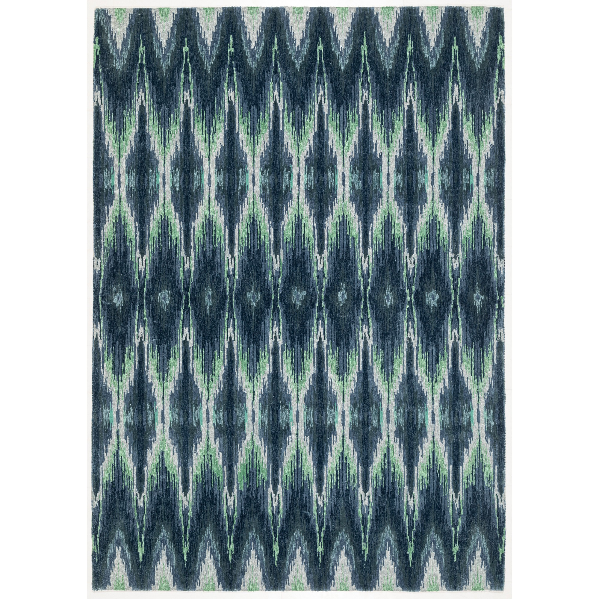 Iris Ikat Wool Rugs By Designer Matthew Williamson In Blue